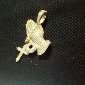 Gold Praying Hands With Cross Rosary GLD